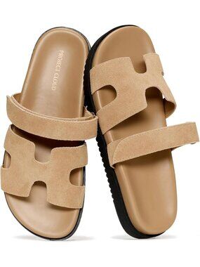 Women's Light Brown Leather Sandals Footwear Stylish with Plush & Soft Insole
